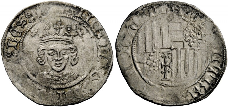 (L’) Aquila. Alfonso I d’Aragona, 1442-1458. Reale, AR 2,75 g. + ALFONSUS DEI ar...
