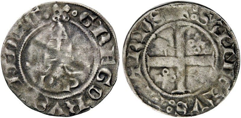 Avignone. Gregorio XI (Pierre Roger de Beaufort), 1370-1378. Quarto di grosso o ...