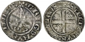 Avignone. Gregorio XI (Pierre Roger de Beaufort), 1370-1378. Quarto di grosso o sesino, MI 1,25 g. Chiavette decussate GREGORVS VNDEC. Rv. + SANCTVS c...