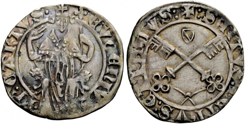 Avignone. Eugenio IV (Gabriele Condulmer), 1431-1447. Grosso, AR 1,81 g. EVGENIV...