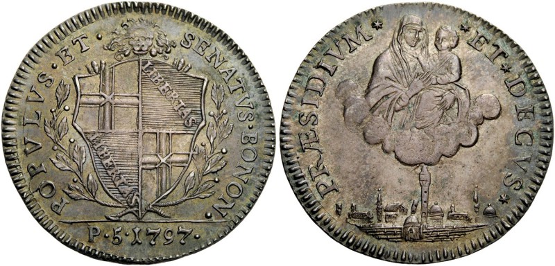 Bologna. (§) Governo Popolare, 1796-1797. Mezzo scudo da 5 paoli 1797, AR 14,40 ...