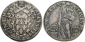 Camerino. (§) Paolo III (Alessandro Farnese), 1534-1549. Giulio, AR 3,04 g. PAVLVS·III·PONT·MAX Stemma sormontato da triregno e chiavi decussate. Rv. ...