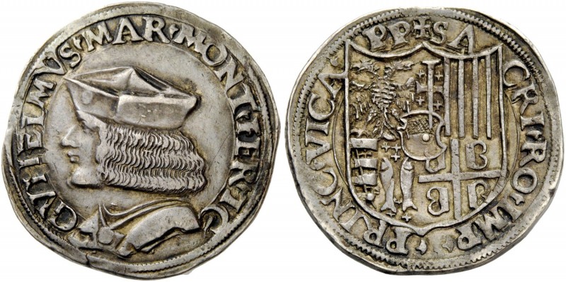 Casale. Guglielmo II Paleologo, 1494-1518. Testone, AR 9,53 g. GVLIELMVS MAR MON...