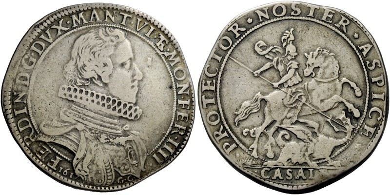 Casale. Ferdinando Gonzaga, 1612-1626. Ducatone 1617, AR 31,10. FERDIN D G DVX M...
