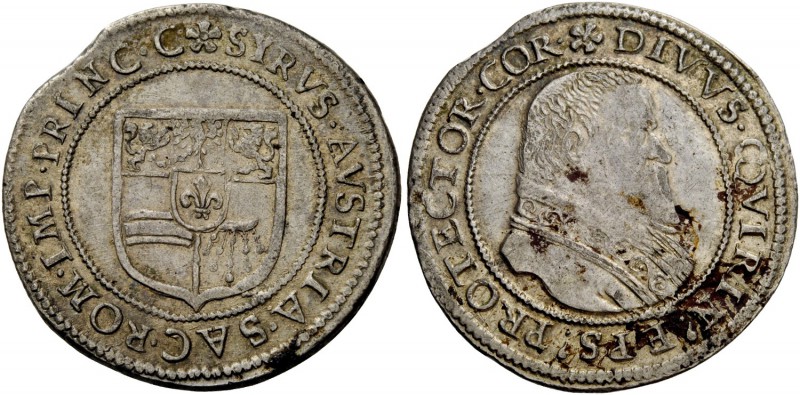 Correggio. Siro d’Austria, 1616-1630. Testone da 24 soldi, AR 7,56 g. * SYRVS·AV...