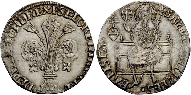 Firenze. Grosso da 5 soldi e 6 denari 1423 – II semestre, AR 2,56 g. DET TIBI FL...