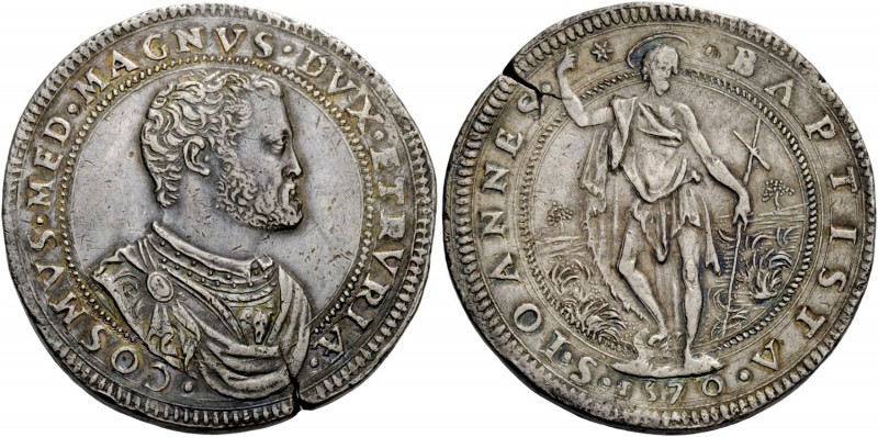 Firenze. III periodo: Granduca di Toscana, 1569-1574. Piastra 1570, AR 32,04 g. ...