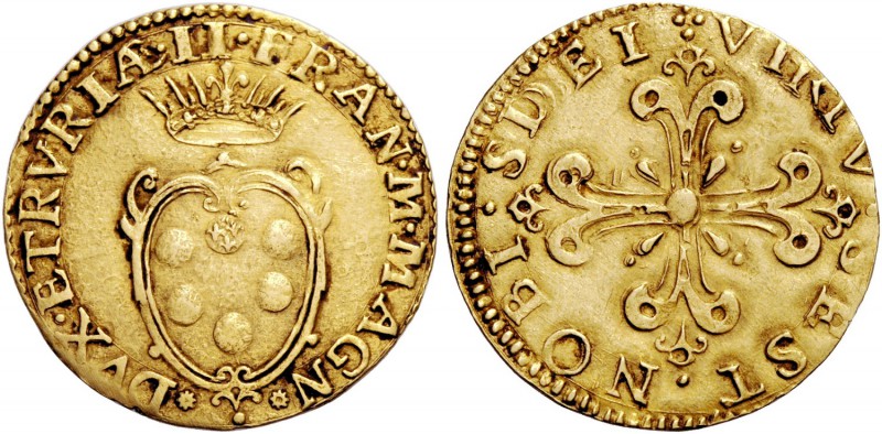 Firenze. Francesco I de’Medici, 1574-1587. Scudo d'oro, AV 3,33 g. Sole FRAN M M...