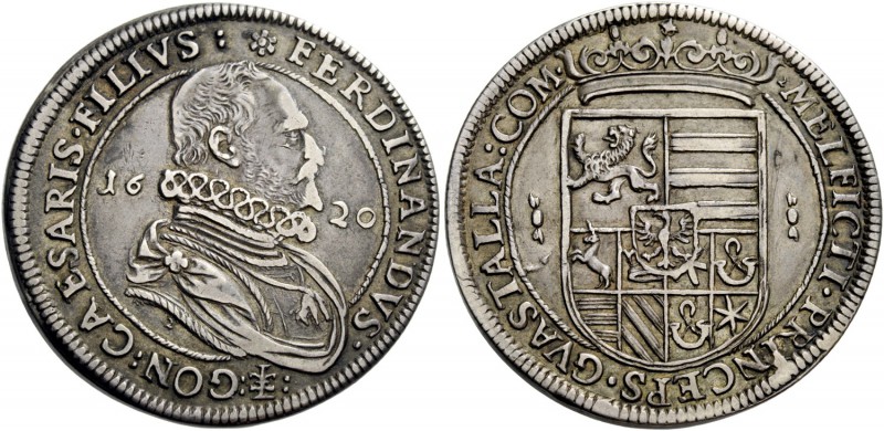 Guastalla. Tallero 1620, AR 27,86 g. FERDINANDVS – monogramma di Luca Xell incis...