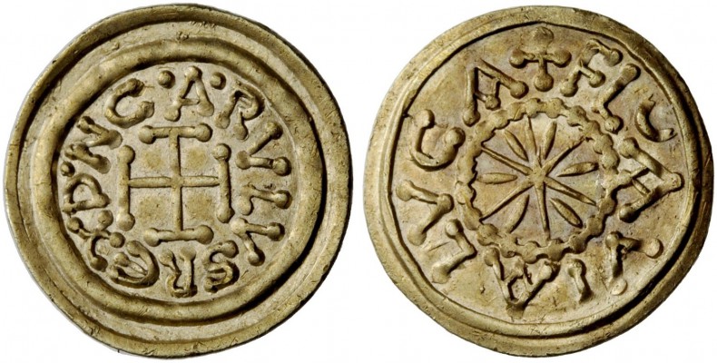 Lucca. (§) Carlo Magno, 773-814. Tremisse, El 1,04 g. DN CARLVS REX Croce patent...