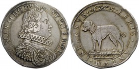 Mantova. Vincenzo II Gonzaga, 1626-1627. Ducatone 1627, AR 31,86 g. VINCEN II D G DVX MANT VII ET M F V Busto a d. drappeggiato, corazzato, con gran c...