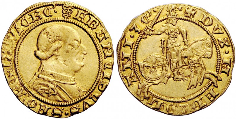Milano. Francesco I Sforza, 1450-1466. Ducato, AV 3,52 g. Biscia FRANCISCVS SFOR...