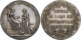 Milano. Scudo da 6 lire anno VIII (1800). Pagani 8. Crippa 1. MIR 477.
Bellissima patina iridescente, Spl