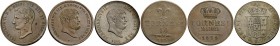 Napoli. Lotto di tre monete. Ferdinando II di Borbone, 1830-1859. Da 120 grana 1855. Pagani 220. Pannuti-Riccio 84. MIR 503/4. Da 10 tornesi 1859. Pag...