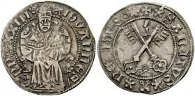 Roma. (§) Giovanni XXIII antipapa (Baldassarre Cossa), 1410-1419. Grosso, AR 2,32 g. IOVANNES – PP XXIII Il Papa, seduto in trono di fronte, benedicen...