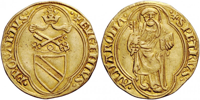 Roma. (§) Eugenio IV (Gabriele Condulmer), 1431-1447. Ducato, AV 3,47 g. + EVGEN...