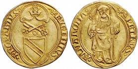 Roma. (§) Eugenio IV (Gabriele Condulmer), 1431-1447. Ducato, AV 3,47 g. + EVGENIVS – PP QVARTVS Stemma sormontato da triregno e chiavi decussate entr...