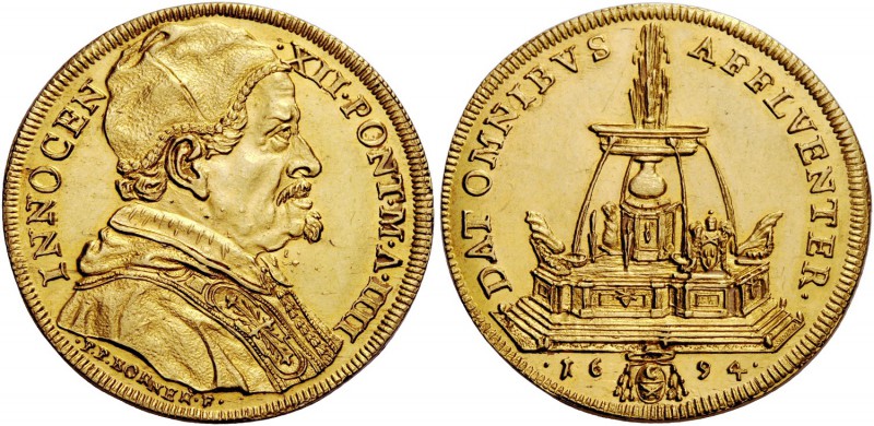 Roma. Innocenzo XII (Antonio Pignatelli), 1691-1700. Quadrupla anno IV/1694, AV ...