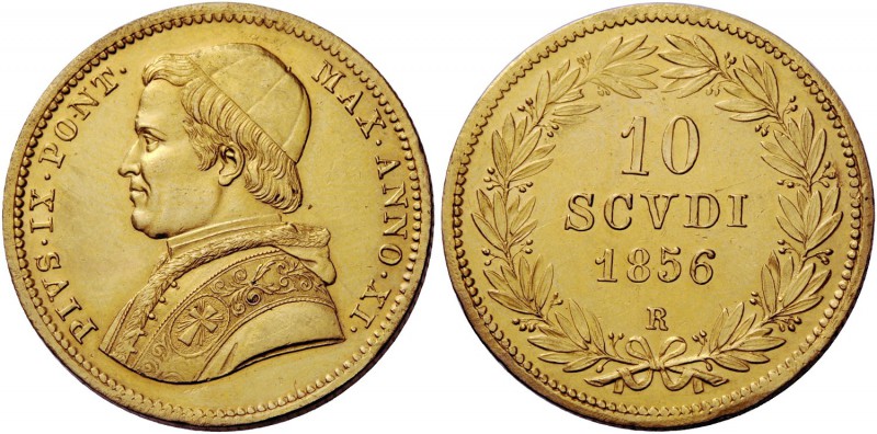 Roma. Pio IX (Giovanni Maria Mastai-Ferretti) 1846–1878. Da 10 scudi romani anno...