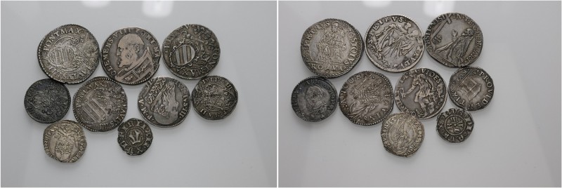 Roma. (§) Lotto di nove monete. Eugenio IV, 1431-1447. Bolognino, zecca di Fermo...