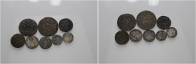 Roma. (§) Lotto di otto monete. Clemente IX, 1667-1669. Grosso. Muntoni 11. Berman 1973. Mezzo grosso. Muntoni 15. Berman 1976. Mezzo baiocco, zecca d...