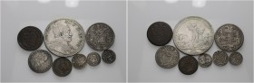 Roma. (§) Lotto di otto monete. Innocenzo XI, 1676-1689. Testone anno X/1686. Muntoni 107. Berman 2106. Giulio anno II/1677. Muntoni 152. Berman 2110....