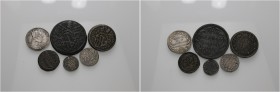 Roma. (§) Lotto di sei monete. Clemente XII, 1730-1740. Giulio anno V. Muntoni 75. Berman 2639. Grosso anno VIII/1737. Muntoni 127. Berman 2655. Mezzo...