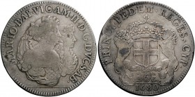 Savoia. Vittorio Amedeo II, 1675-1730. I periodo: reggenza della madre Maria Giovanna Battista, 1675-1680. Scudo bianco 1680, Torino, AR 26.70 g. MAR ...