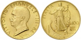Savoia. Vittorio Emanuele III, 1900-1946. Da 100 lire 1931/IX. Pagani 646. MIR 1118a.
Spl