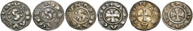 Siena. Lotto di tre monete. Repubblica, 1180-1390. Grosso (tre esemplari diversi). MIR 479, 480 e 481.
Mediamente BB