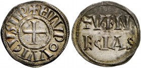 Venezia. Ludovico il Pio imperatore, 814-849. Denaro, AR 1,42 g. + HLVDOVICVS IMP Croce patente. Rv. + VEN / ECIAS nel campo. MEC 1, 789. Paolucci 2....