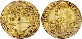 Alessandro VI (Rodrigo de Borja y Borja), 1492-1503. Bologna. Bolognino, AV 3.46 g. ALEXAND – ER PP VI Stemma sormontato da triregno e chiavi decussat...