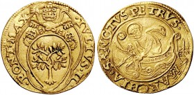 Giulio II (Giuliano della Rovere), 1503-1513. Ancona. Fiorino di camera, AV 3,25 g. IVLIVS II – PONT MAX Stemma sormontato da triregno e chiavi decuss...