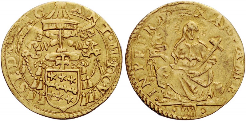 Sede Vacante (Camerlengo card. Pietro Aldobrandini), 1605 I e II. Scudo 1605, AV...