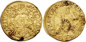 Paolo V (Camillo Borghese), 1605-1621. Scudo anno II, AV 3,28 g. PAVLVS V – PONT M Stemma sormontato da triregno e chiavi decussate. Rv. S PAVLVS ALMA...