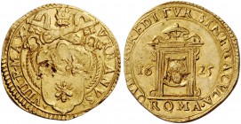 Urbano VIII (Maffeo Barberini), 1623-1644. Scudo del Giubileo 1625, AV 3,31 g. VRBANVS VIII PONT MAX Stemma sormontato da triregno e chiavi decussate....