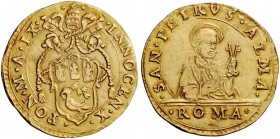 Innocenzo X (Giovanni Battista Pamphilj), 1644-1655. Scudo anno IX, AV 3,35 g. INNOCEN X – PON M A IX Stemma sormontato da triregno e chiavi decussate...