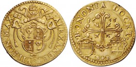 Alessandro VII (Fabio Chigi), 1655-1667. Bologna. Quadrupla 1655, AV 13,11 g. ALEXANDER VII PON MAX Stemma sormontato da triregno e chiavi decussate. ...
