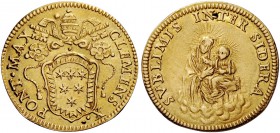 Clemente X (Emilio Altieri), 1670-1676. Scudo, AV 3,33 g. CLEMENS X – PONT MAX Stemma sormontato da triregno e chiavi decussate. Rv. SVBLIMIS INTER SI...