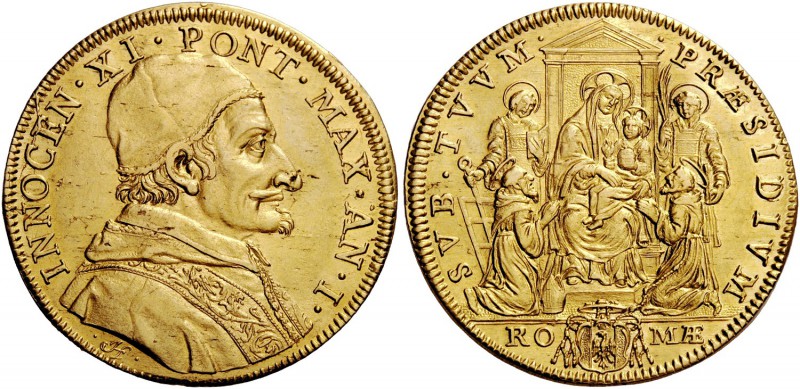Innocenzo XI (Benedetto Odescalchi), 1676-1689. Quadrupla anno I, AV 13,40 g. IN...
