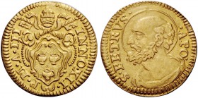 Innocenzo XII (Antonio Pignatelli), 1691-1700. Mezzo scudo anno III, AV 1,66 g. INNO XII – P M A III Stemma sormontato da triregno e chiavi decussate....