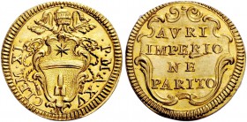 Clemente XI (Gianfrancesco Albani), 1700-1721. Scudo anno XV, AV 3,33 g. CLEM XI – P M A XV Stemma sormontato da triregno e chiavi decussate. Rv. AVRI...