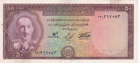 Afghanistan, 50 Afghanis, 1957, UNC(-), p33c
Slightly stained
Estimate: USD 30-60
