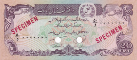 Afghanistan, 20 Afghanis, 1979, UNC, p56a, SPECIMEN
Da Afghanistan Bank
Estimate: USD 75-150