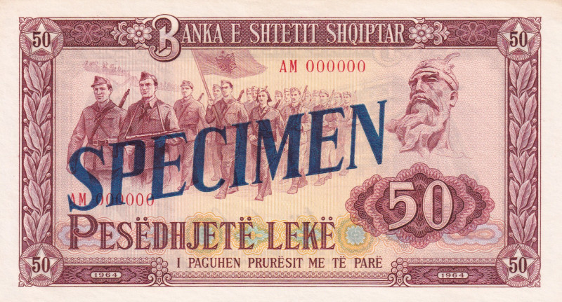 Albania, 50 Leke, 1964, UNC, p38s, SPECIMEN
Slightly stained
Estimate: USD 100...