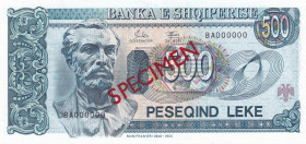 Albania, 500 Leke, 1994, UNC, p57s, SPECIMEN
Estimate: USD 40-80
