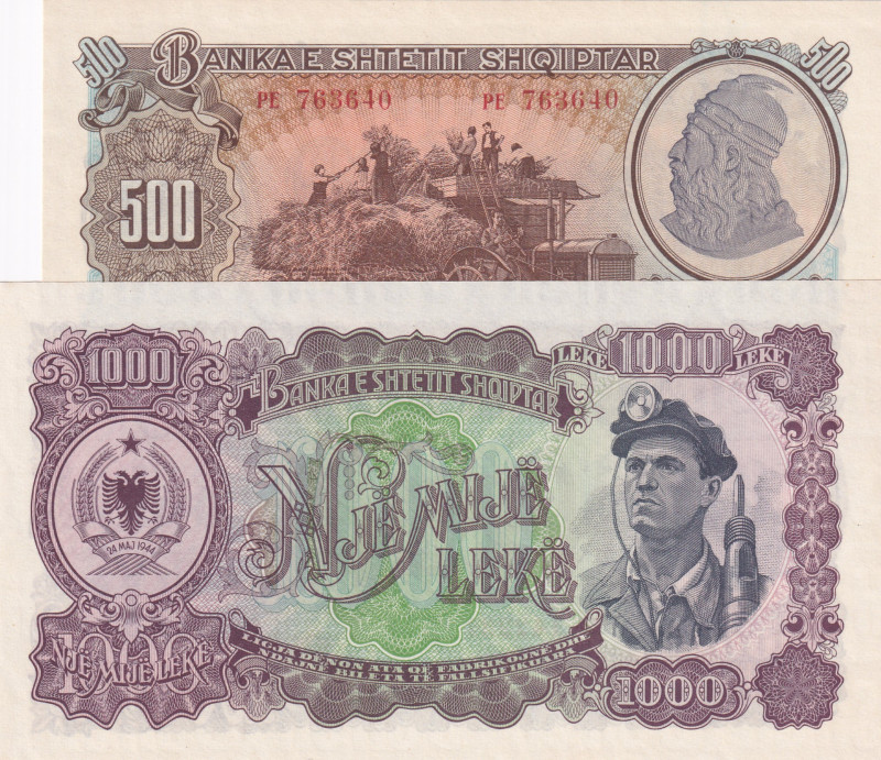 Albania, 500-1.000 Leke, 1957, UNC, p31; p32, (Total 2 banknotes)
Estimate: USD...