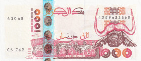 Algeria, 1.000 Dinars, 1998, UNC, p142b
There is a very small fracture in the upper right corner
Estimate: USD 15-30