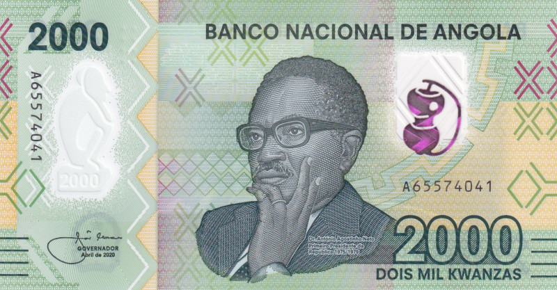 Angola, 2.000 Kwanzas, 2020, UNC, pNew
Polymer plastics banknote
Estimate: USD...