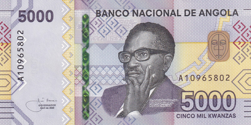 Angola, 5.000 Kwanzas, 2020, UNC, pNew
Polymer plastics banknote
Estimate: USD...